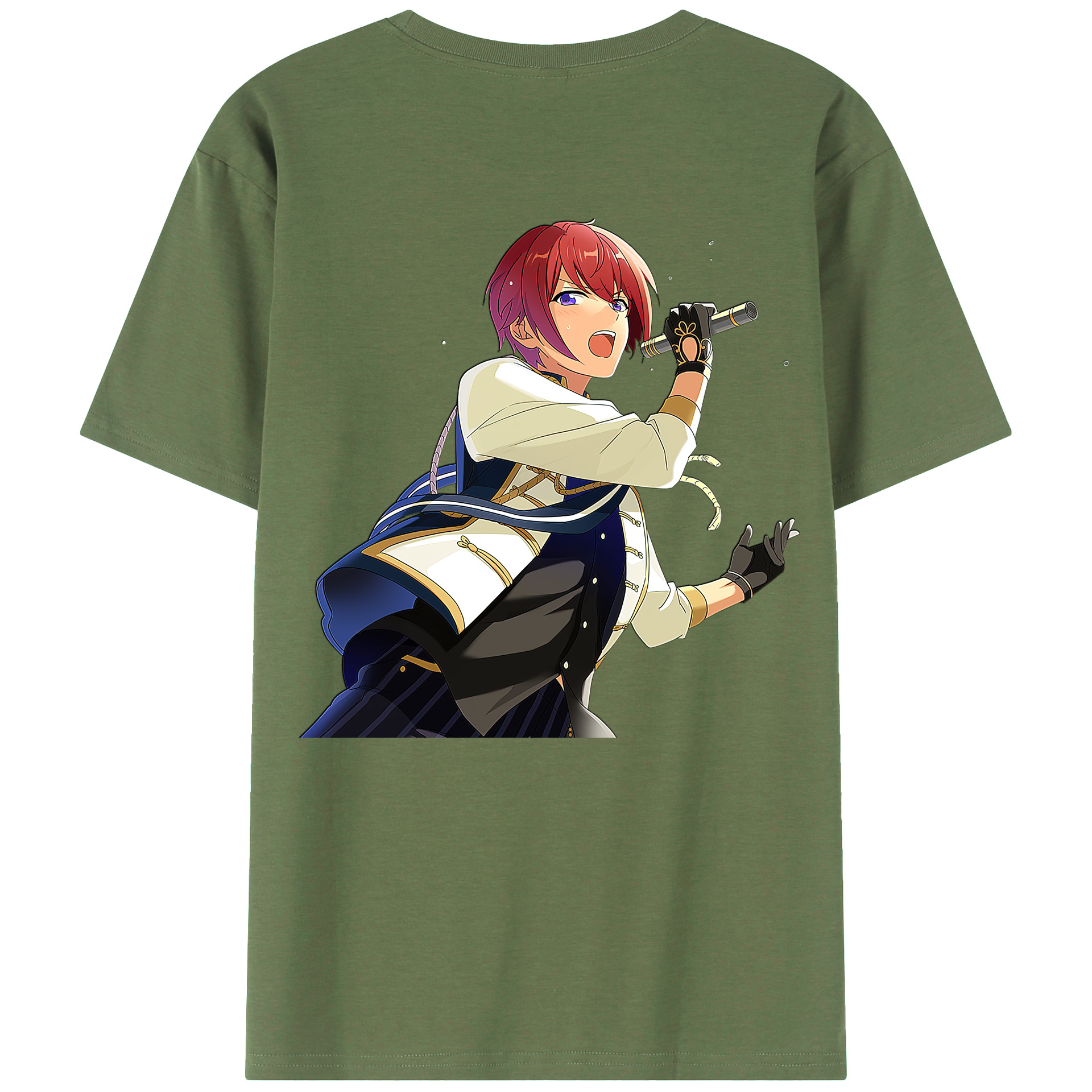（画像用） あんさんぶるスターズ! Ensemble Stars 綿100％ メンズ半袖Tシャツ（バックプリント） 通気性